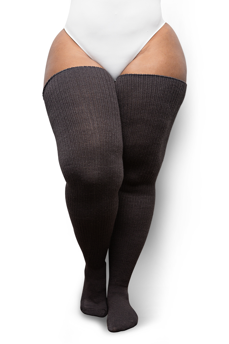 Charcoal Grey Thigh High Socks Plus Size Thigh Highs Thunda Thighs Inc