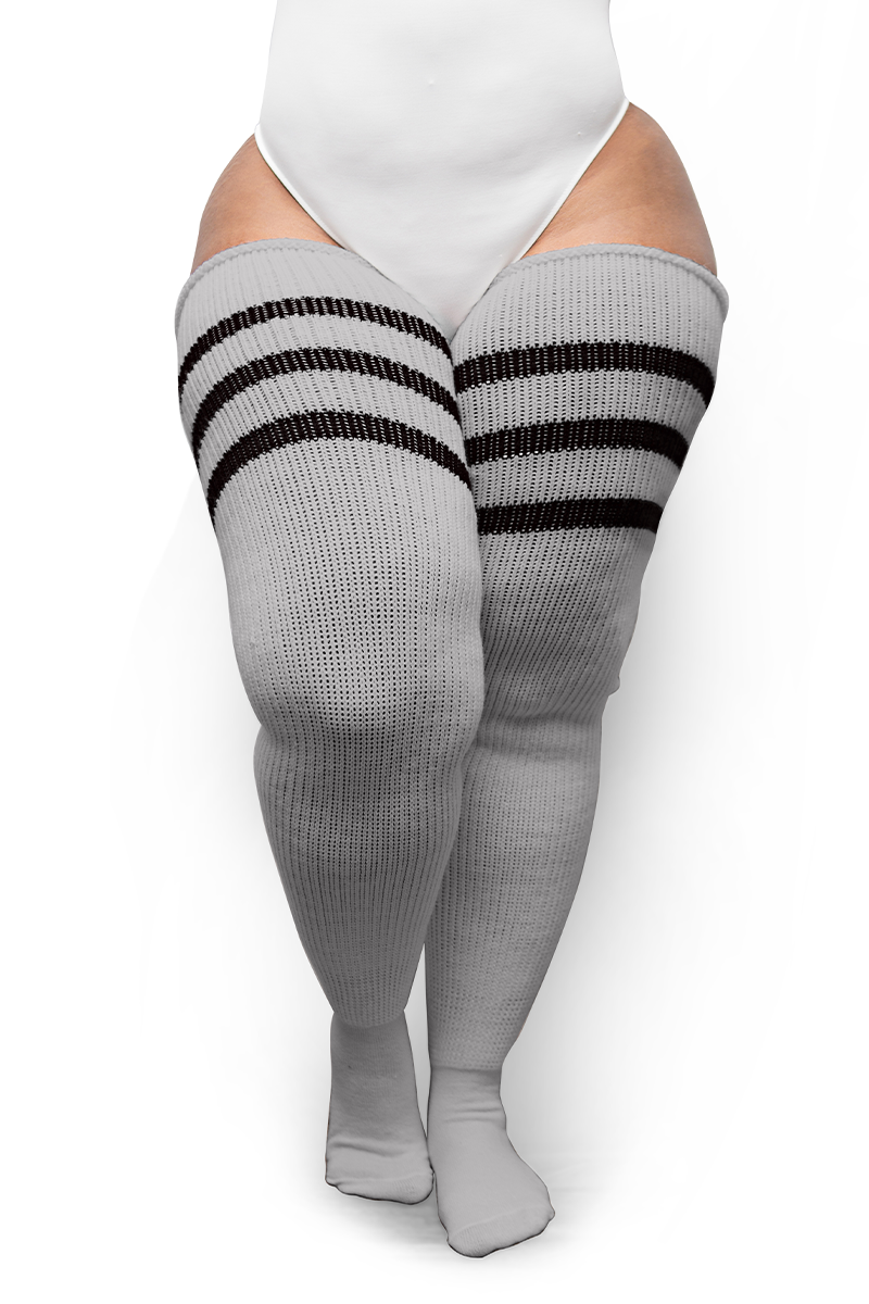 Striped Thigh High Socks | Striped Thigh Socks | Thunda Thighs Inc.