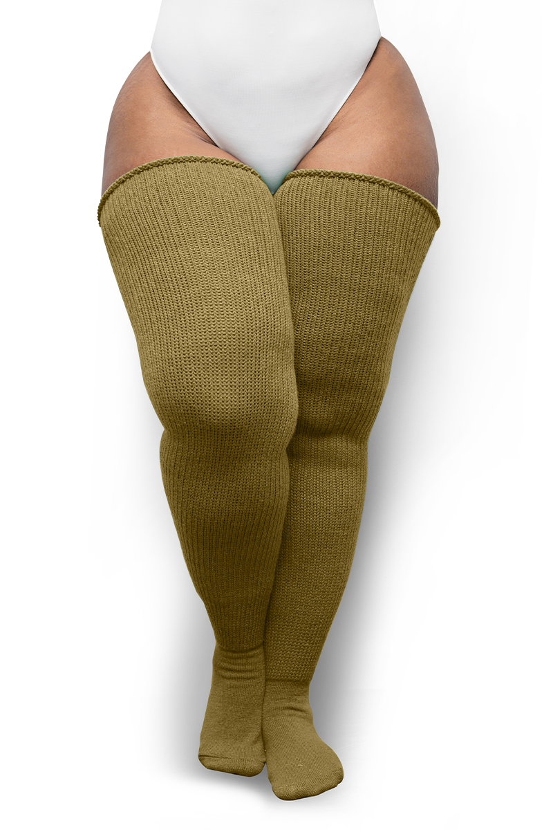 Green thigh high socks hotsell