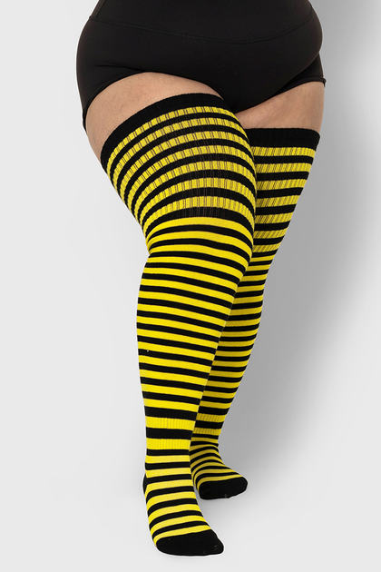 Mustard thigh sale high socks