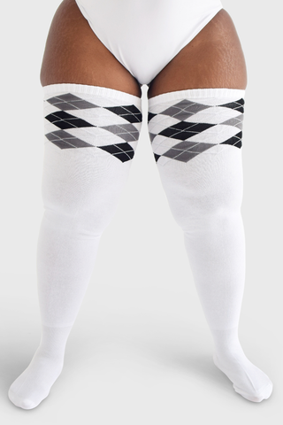 Thunda Tūbbies - Argyle (Ivory & Black)