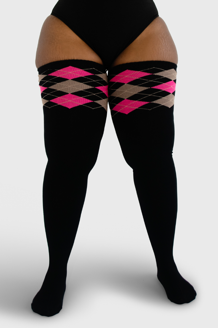 Thunda Tūbbies - Argyle (Pink & Black)