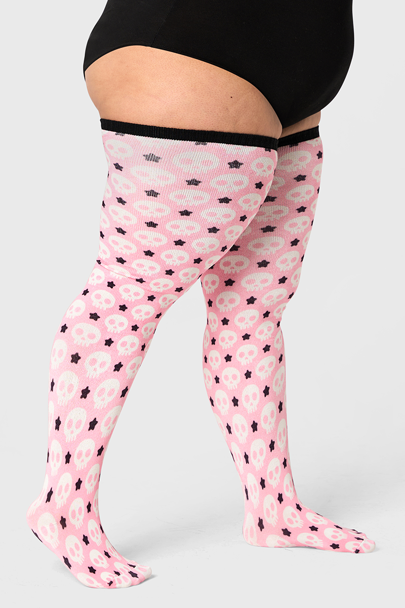 Tickled Pink Thigh High Socks Thunda Thighs Artisan