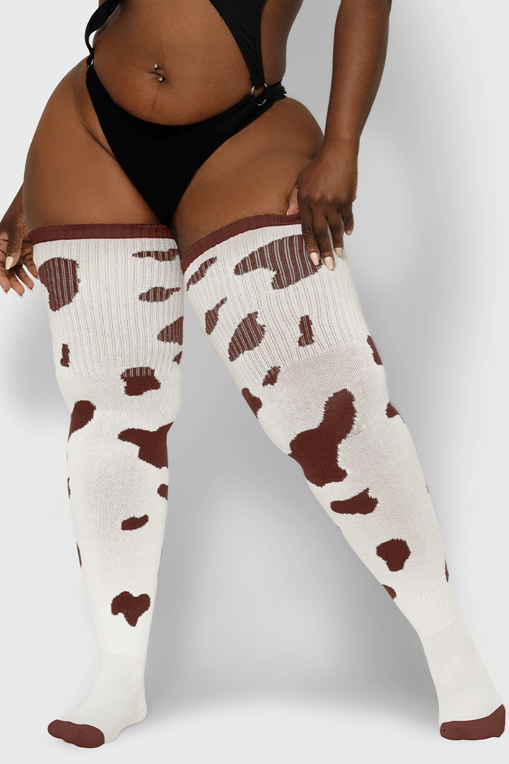 Thunda Tūbbies - Cow Print (White w/Brown Spots)