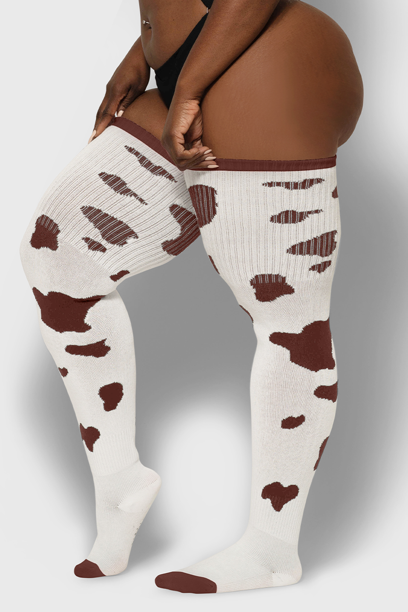 Thunda Tūbbies - Cow Print (White w/Brown Spots)