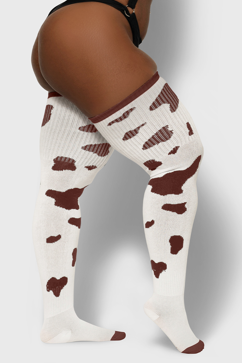 Thunda Tūbbies - Cow Print (White w/Brown Spots)