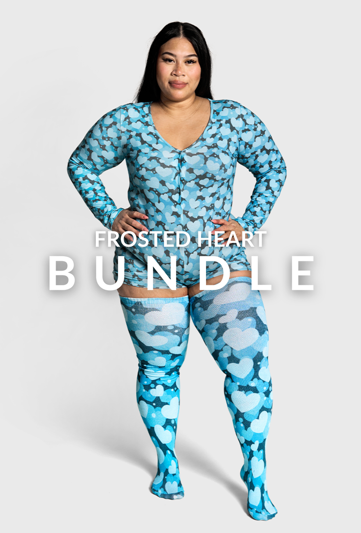 Frosted Heart Onesie + Sock Set