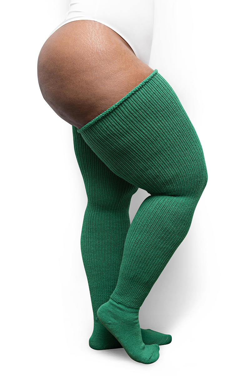 Green thigh high stockings hot sale