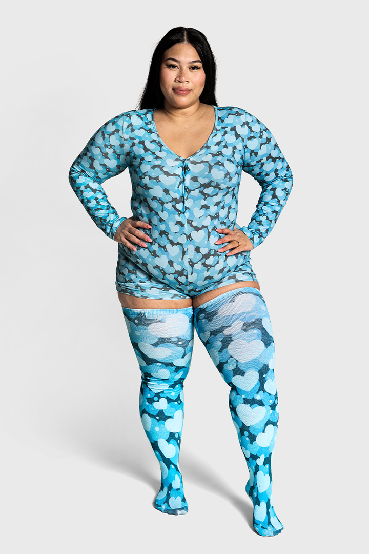 Frosted Heart Onesie + Sock Set