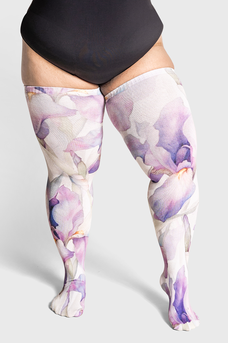 Thunda Bloom Lilac Breeze Thigh High Socks | Thunda Thighs | Artisan