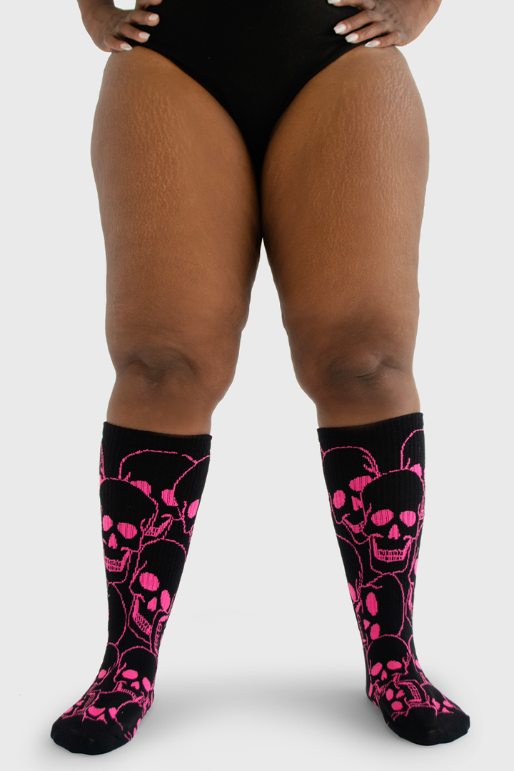 Under the Knee - Skull (Black & Pink)