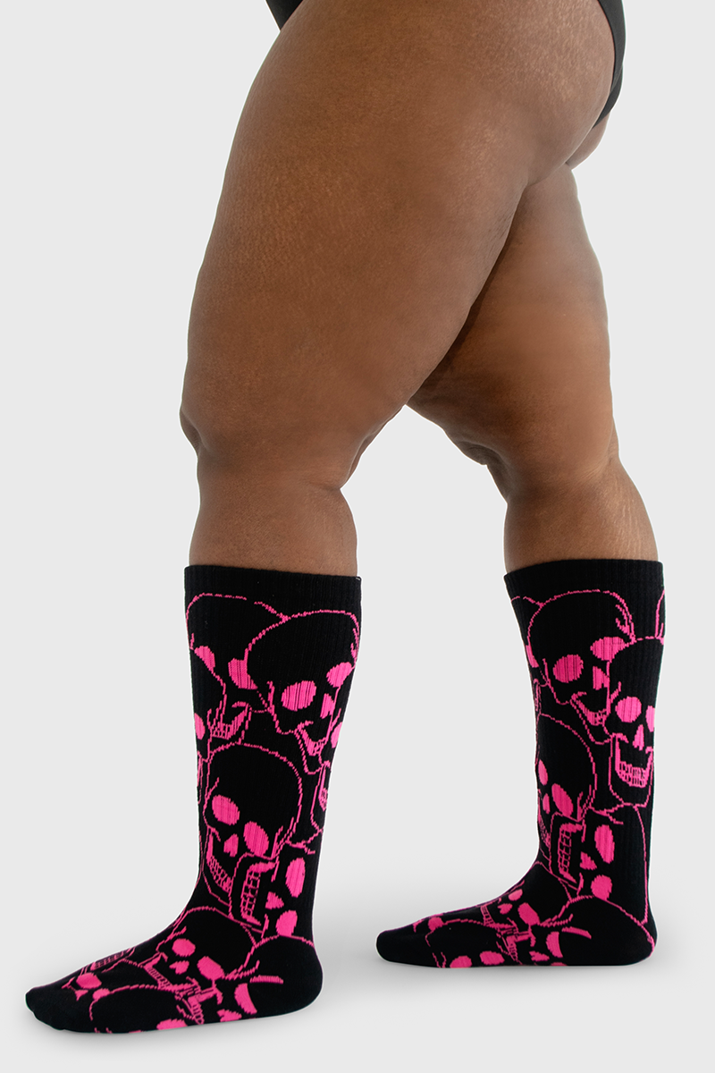 Under the Knee - Skull (Black & Pink)