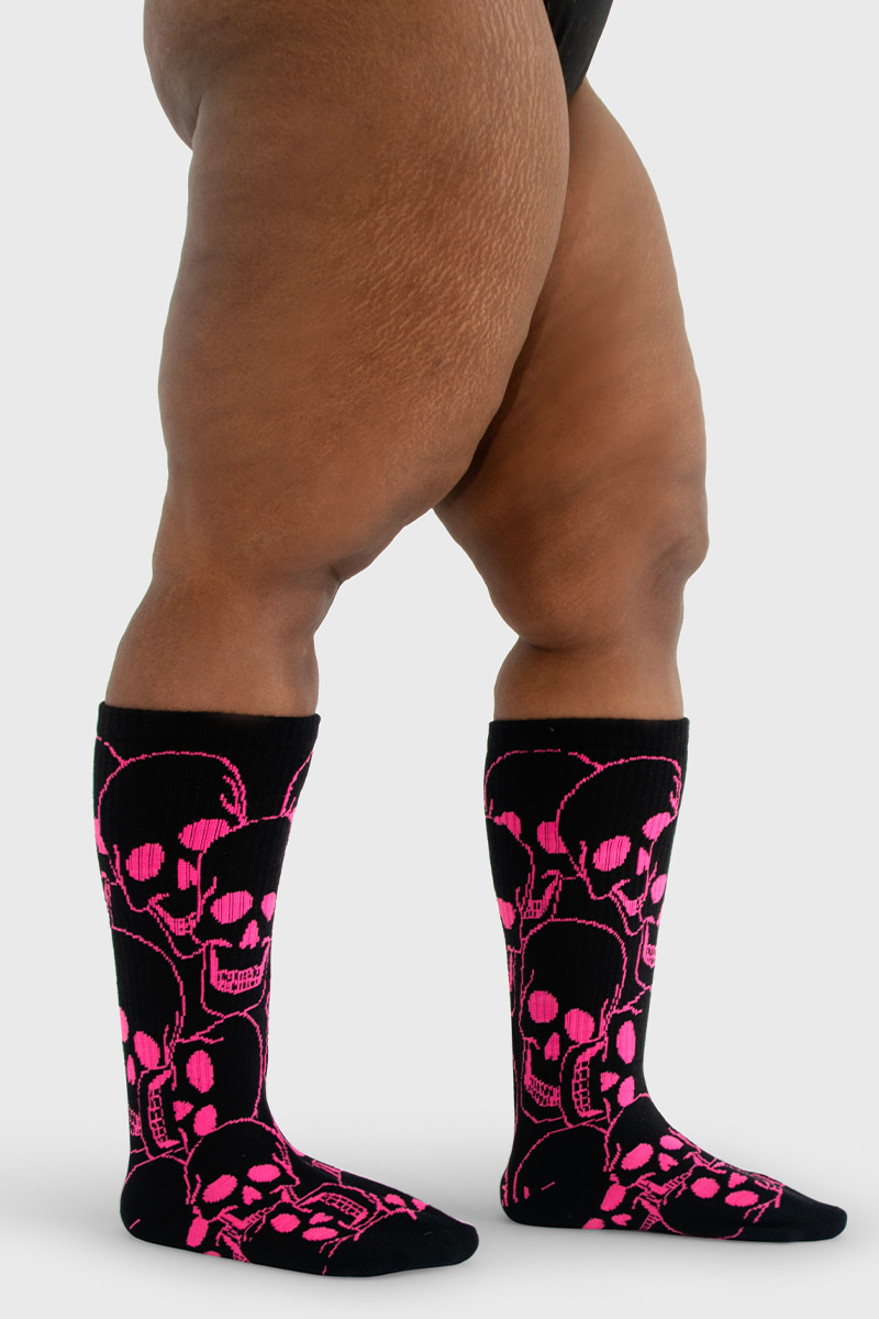 Under the Knee - Skull (Black & Pink)