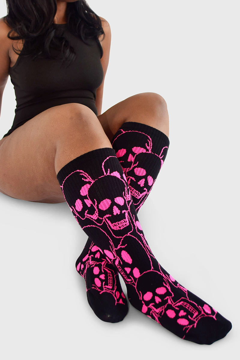 Under the Knee - Skull (Black & Pink)