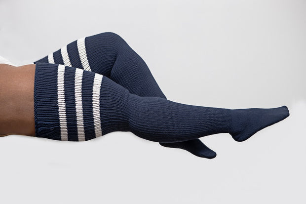 Navy Blue Thigh High Socks