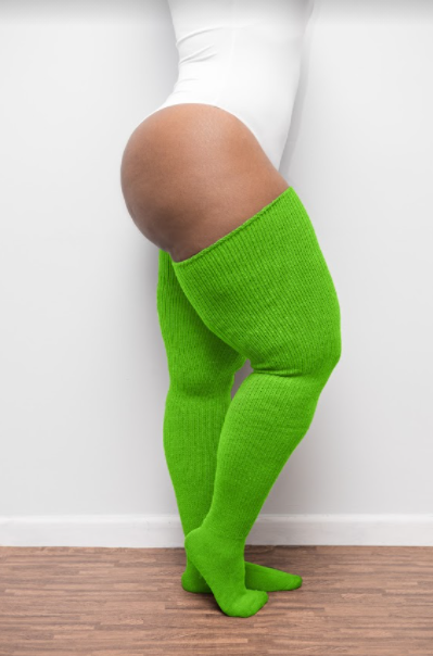 Green thigh high shop stockings