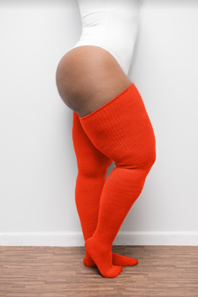 Neon Orange Thigh High Socks