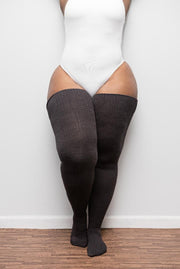 Charcoal Grey Thigh High Socks 